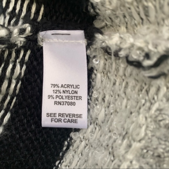 Black gray Stripe Oversize loose knit cardigan - Picture 3 of 4